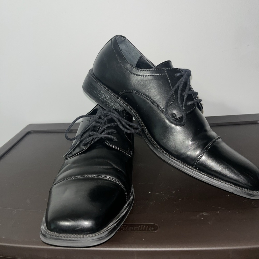 Alfani Black  Size 11 Black Lace Up Tie‎  Men's Dress Shoes Cap Toe